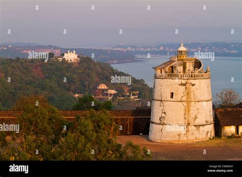 View Of St Lawrence Church And The Old Fort Aguada Lighthouse From The