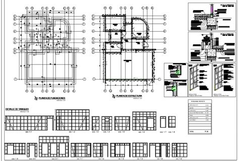 Foundation and structural house planning layout file - Cadbull