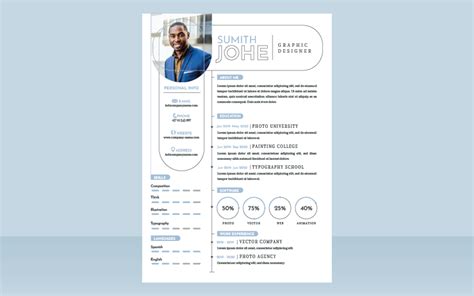 Blue Modern Digital Resume Template 261344 Templatemonster