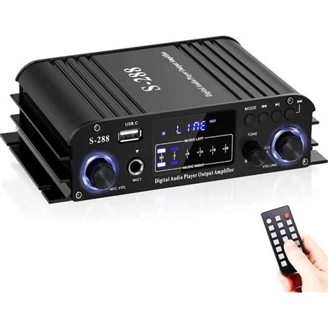 1600W Amplificateur Bluetooth 5 0 Audio Stéréo Audio Récepteur 50W x