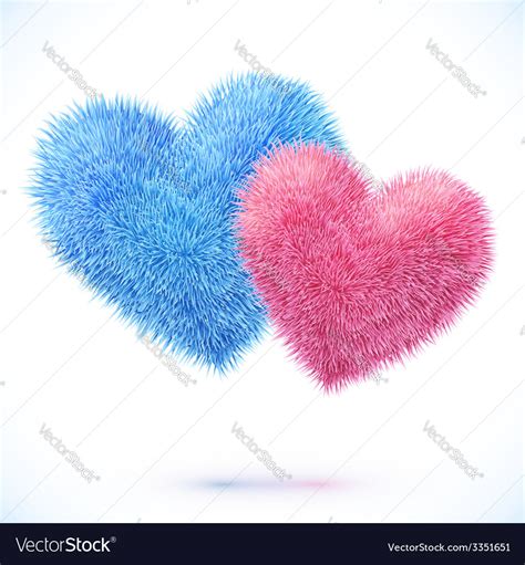 Blue and pink pair of hearts Royalty Free Vector Image