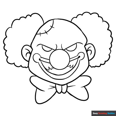 Scary Clown Face Coloring Pages