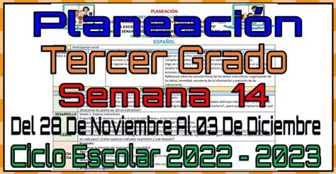 Planeaci N Del Tercer Grado De Primaria De La Semana Del De