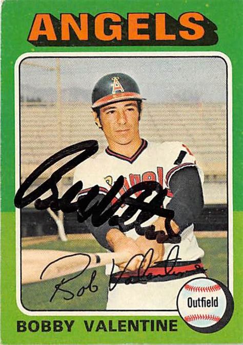Bobby Valentine Autographed Baseball Card California Angels 1975
