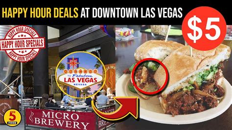 Best Happy Hour Deals On Fremont Street Las Vegas Cheap Eats Youtube