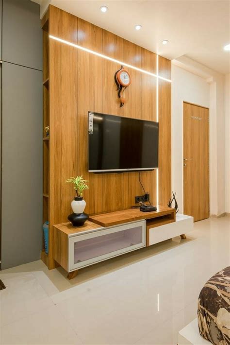 Laminated Plywood LED Lights Wall TV Unit, For Home at Rs 66000/unit in ...