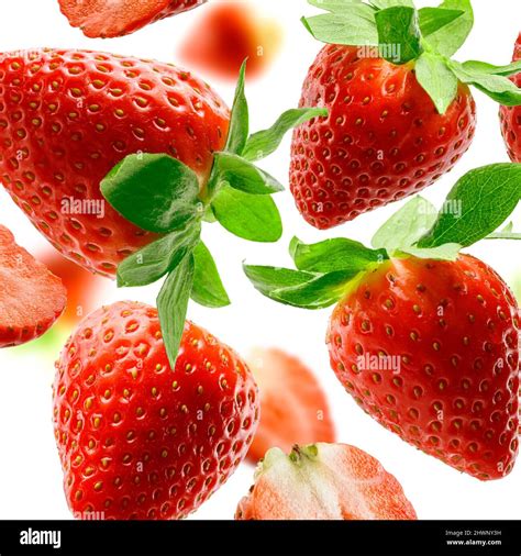 Strawberry close-up isolated on white background Stock Photo - Alamy