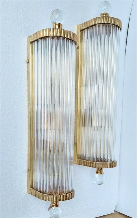 Pair Vintage Art Deco Light Old Lamp Wall Sconces Fixture Etsy