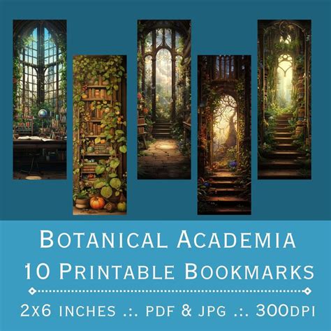 Printable Bookmarks Botanical Academia Printable PDF And JPEG Files