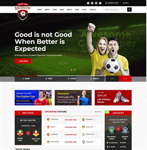 15+ Best Responsive Sports Website Templates 2018 - DesignMaz