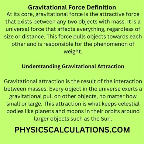 Gravitational Force Definition