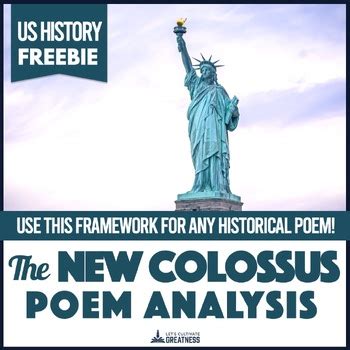 Emma Lazarus The New Colossus Statue of Liberty Poetry Analysis | TpT