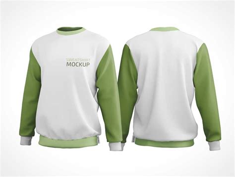 Crewneck Sweatshirt Front & Back PSD Mockup | Free PSD Templates