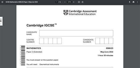 Past Papers Of Cambridge Igcse Mathematics Extended