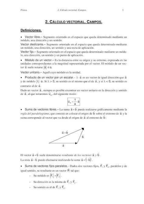 PDF Física 2º Bachillerato Vectores Campos Magnitudes Vectoriales