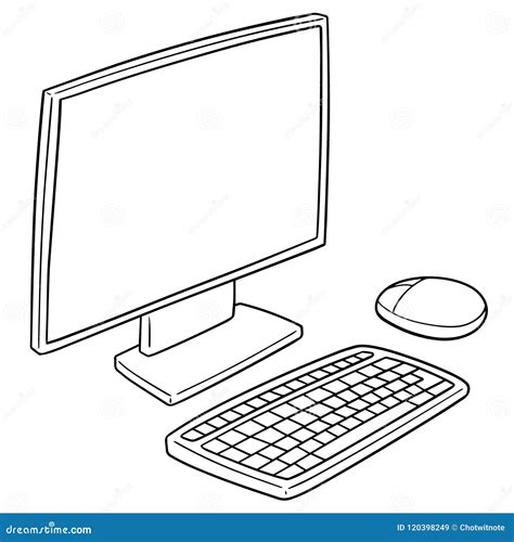 LCD Monitor And Keyboard Template Cartoon Vector | CartoonDealer.com ...