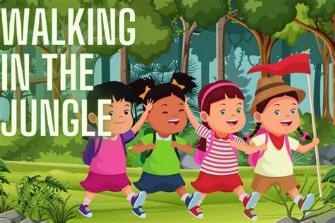 walking   jungle nursery rhyme lyrics video  printable