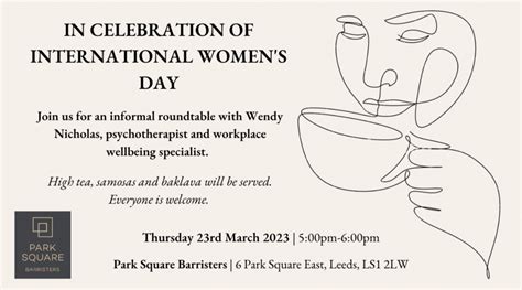 Invitation To Iwd Celebration And Afternoon Tea Thursday 23rd March