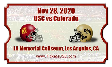 USC Trojans vs Colorado Buffaloes Football Tickets | 11/28/20