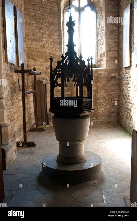 The Font St Mary`s Church Garthorpe Leicestershire England Uk