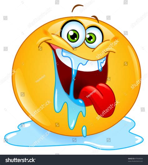 Drooling Emoticon Stock Vector Illustration 97934504 Shutterstock