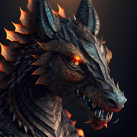 Premium Photo | Dragon head realistic 3d image