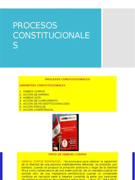 Procesos Constitucionales Clase3 Pptx Habeas Corpus Derecho Procesal