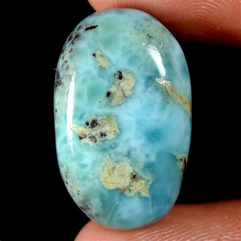 23 15 Cts 100 Natural Sky Blue Larimar Cabochon 15 X 24 Mm Loose