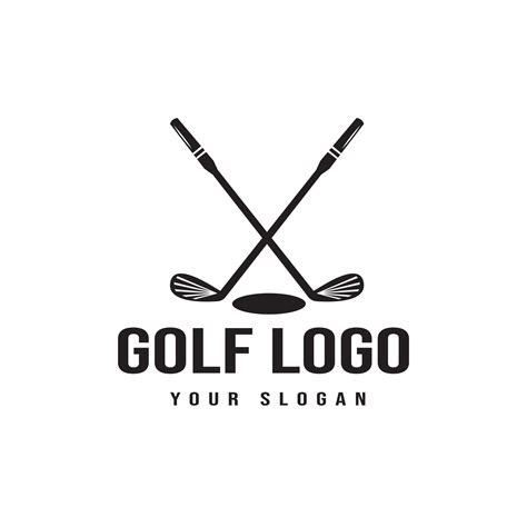 Crossed Golf Club Vector