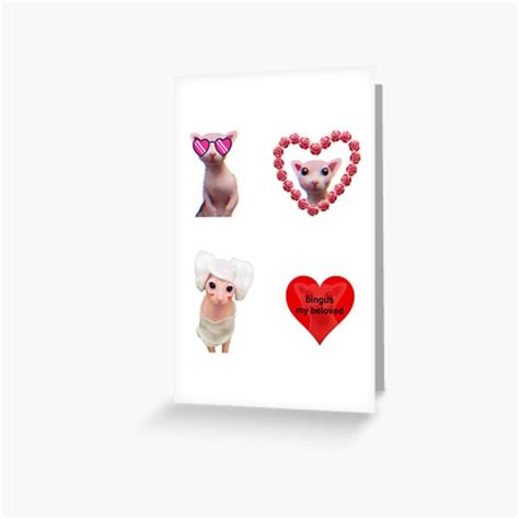 Bingus Sphynx Cat Pack Greeting Card For Sale By Cannevas Redbubble