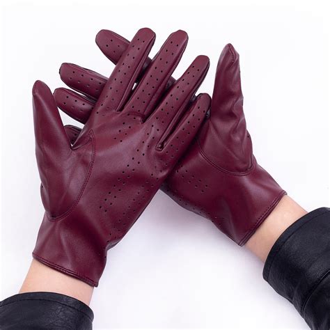 Riparo Womens Vegan Leather Full Finger Driving Touchscreen Gloves