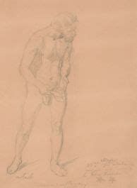 Nude Study For A Figure Of An Italian In The Painting The Upbringing