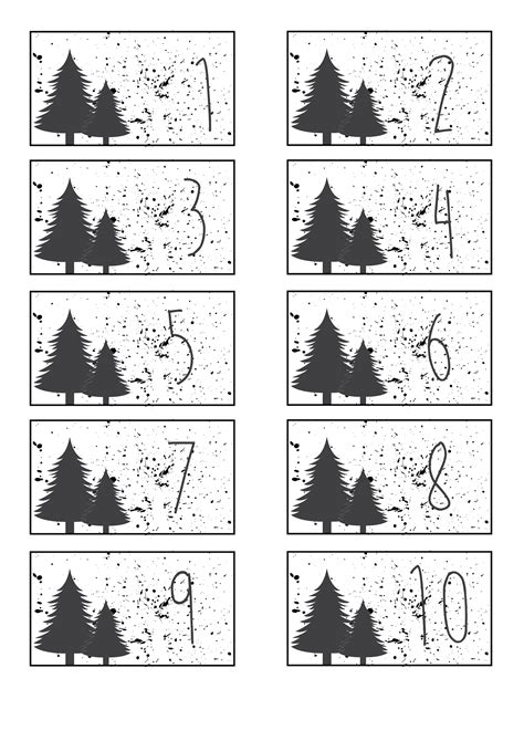 Adventskalender Vorlagen Freebie mit super Tannemotiv zum Drucken