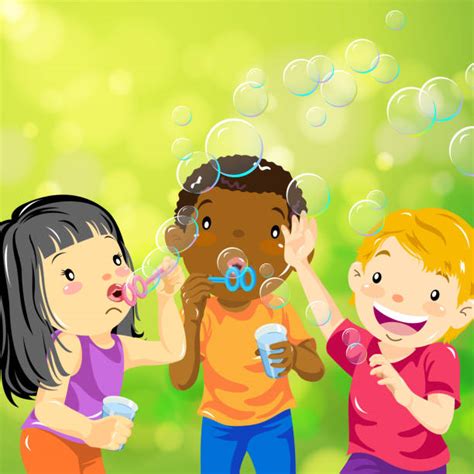 1,100+ Kids Blowing Bubbles Stock Illustrations, Royalty-Free Vector ...