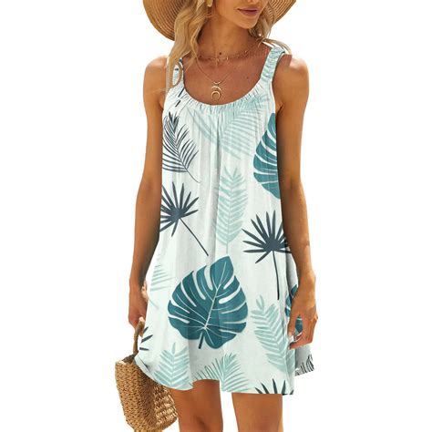 Xysaqa Women S Summer Casual Beach Cover Up Tank Dress Sleeveless