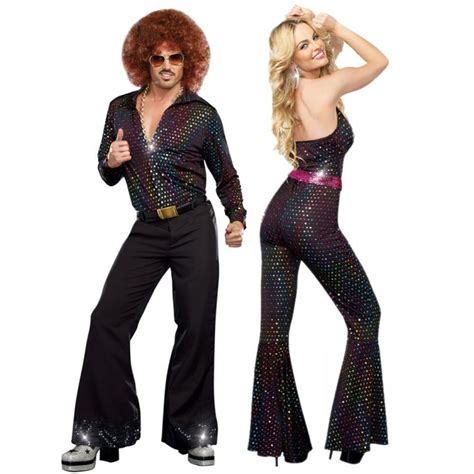 Couples Retro 60s 70s Hippie Costume Cosplay Carnival Halloween Party Bar Nightclub Rock Disco