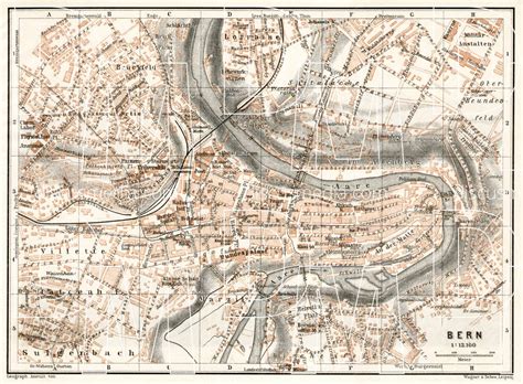 Old Map Of Bern Berne In 1909 Buy Vintage Map Replica Poster Print