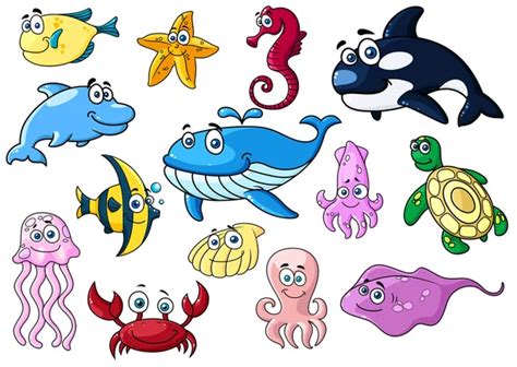 Sea Animals Collection — Stock Vector © h4nk #11128420