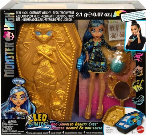 Monster High Doll And Beauty Kit Cleo De Nile Golden Glam Case