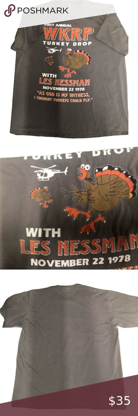 Retro WKRP T Shirt Featuring First Annual Turkey Drop With Les