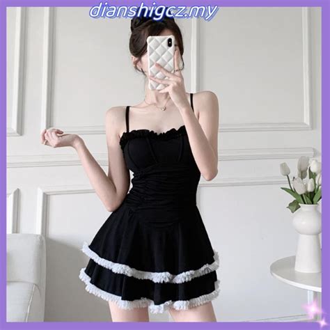 New Style Swimsuit Women S Hot Spring Cover Belly Slimmer Look White Push Up Sling Sexy Halter