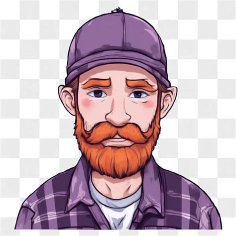 Download Cartoon Man With Orange Beard And Plaid Shirt Cartoons Online