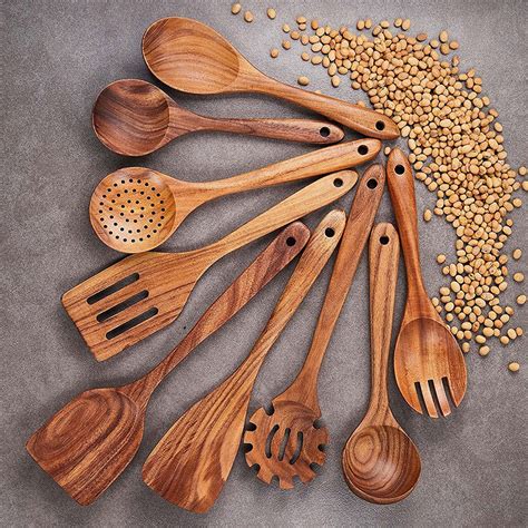 Hot Sale Durable Non Stick Kitchen Acacia Wood Cooking Tools Spoon