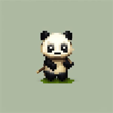 Create A Cute Panda Character In Minecraft With Pixel Art | Premium AI-generated image