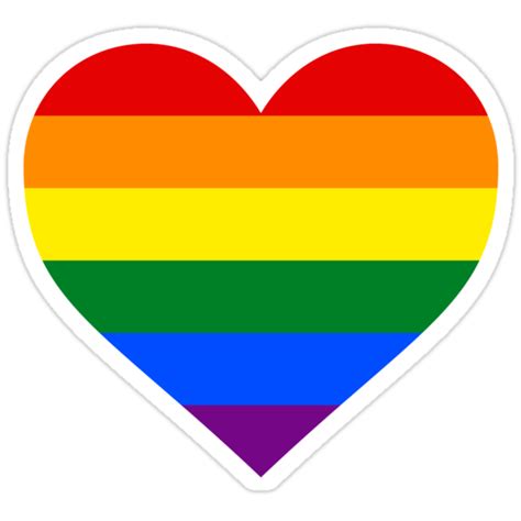 Gay Pride Flag Heart Shape Stickers By Seren0 Redbubble