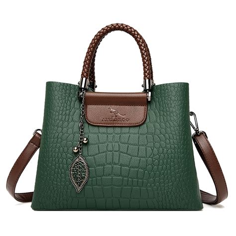 Bolsa De Couro Crocodilo Padr O Pu Crossbody De Luxo Simonello Moda