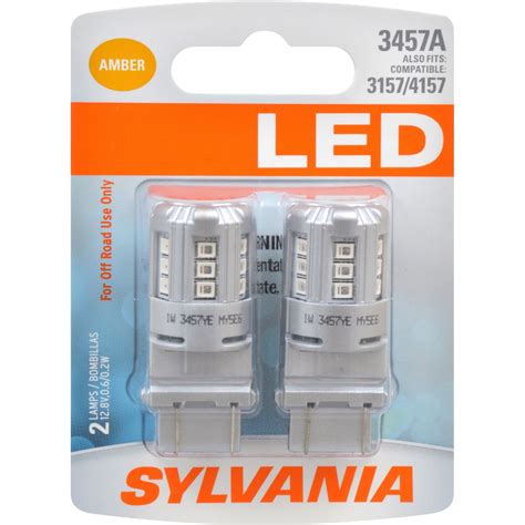 2 Pk Sylvania 3457 Amber Led Automotive Bulb