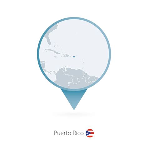 Premium Vector Map Pin With Detailed Map Of Puerto Rico And