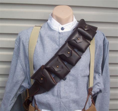 AUSTRALIAN LIGHT HORSE 9 POCKET BANDOLEER - LEATHER