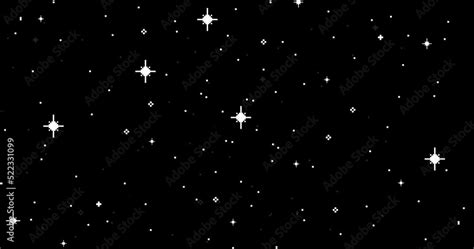 Starry Sky Pixel Background With Stars Pixel Art For Game 8 Bit